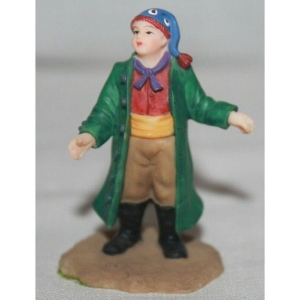 O'Well Boy in Long Coat Christmas Village Figurine (Figurine Only)